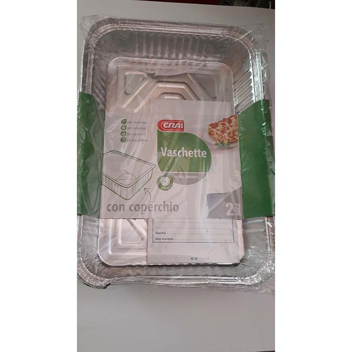 Vaschette Alluminio Crai 6 Porzioni x2 con Coperchio