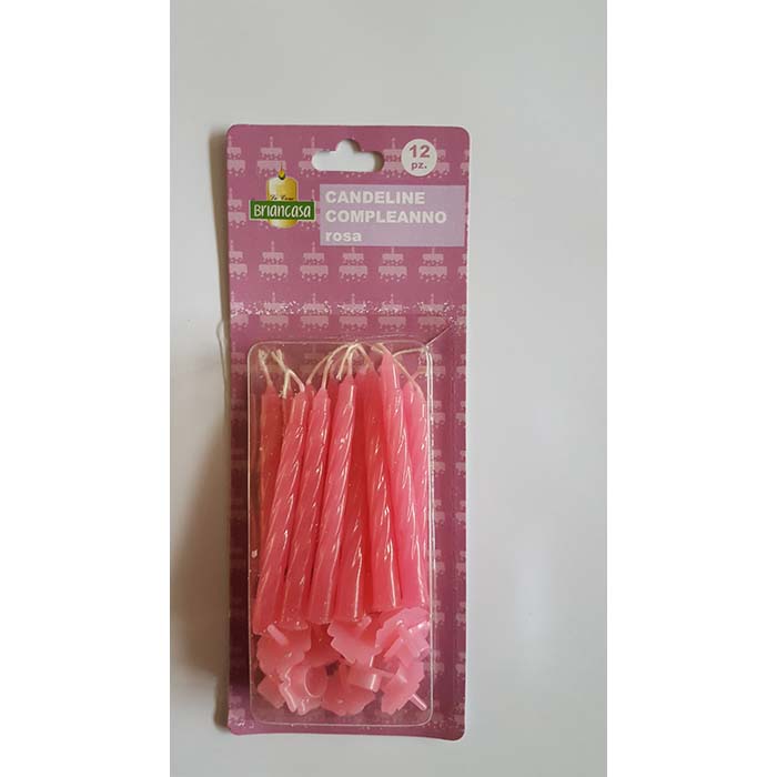 Candeline Compleanno Rosa x 12