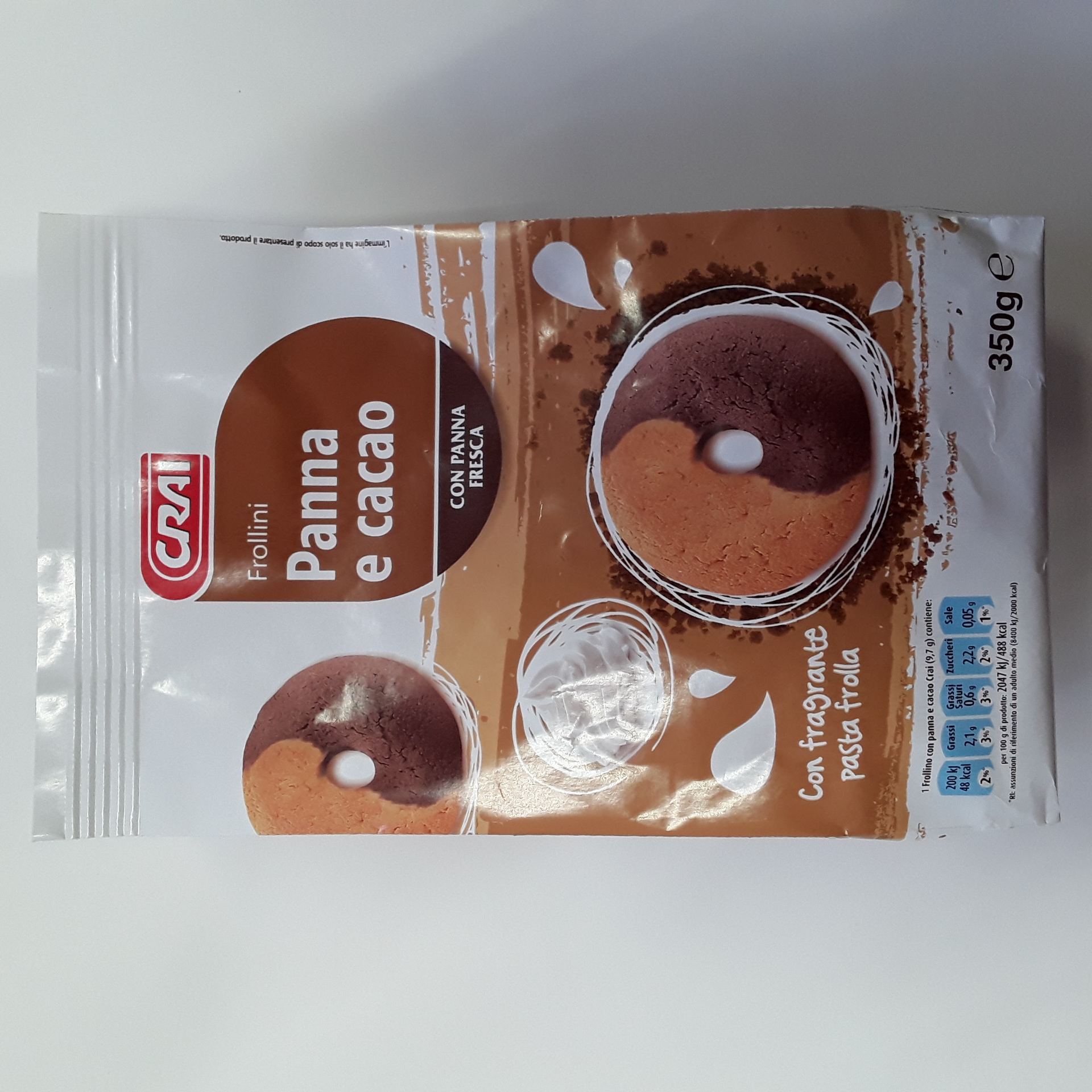 Biscotti Frollini Crai Panna e Cacao g350