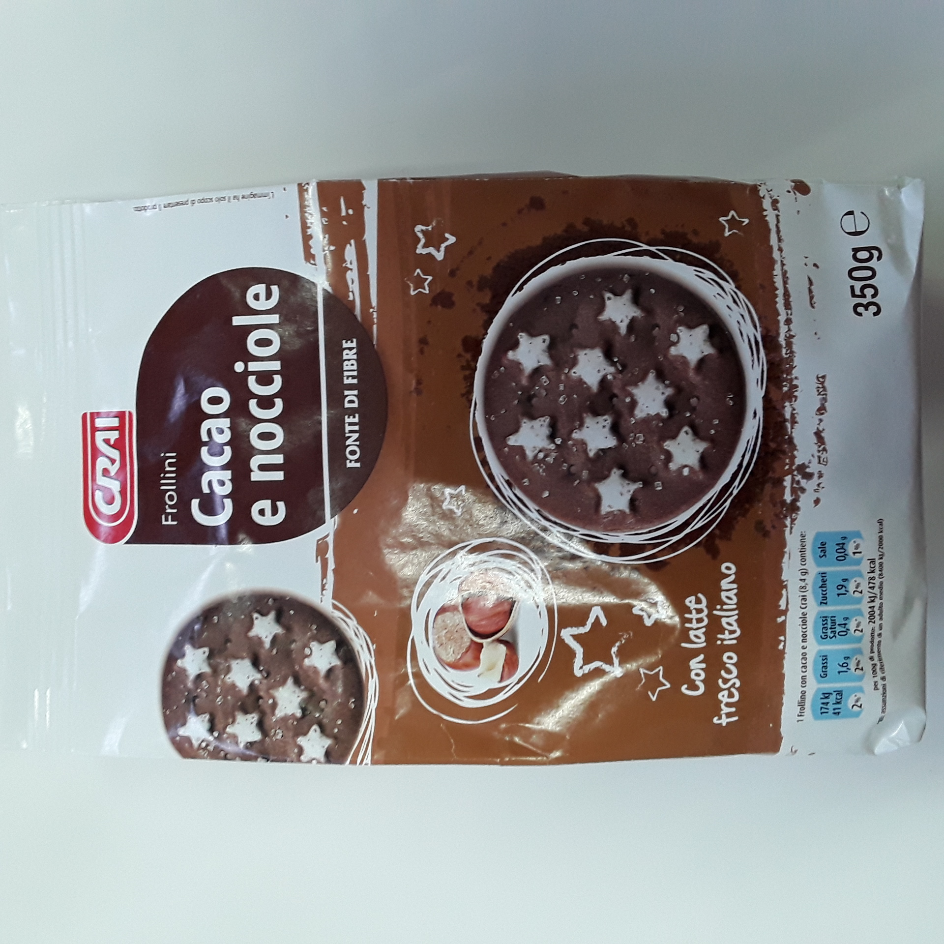 Biscotti Frollini Crai Cacao e Nocciole g350