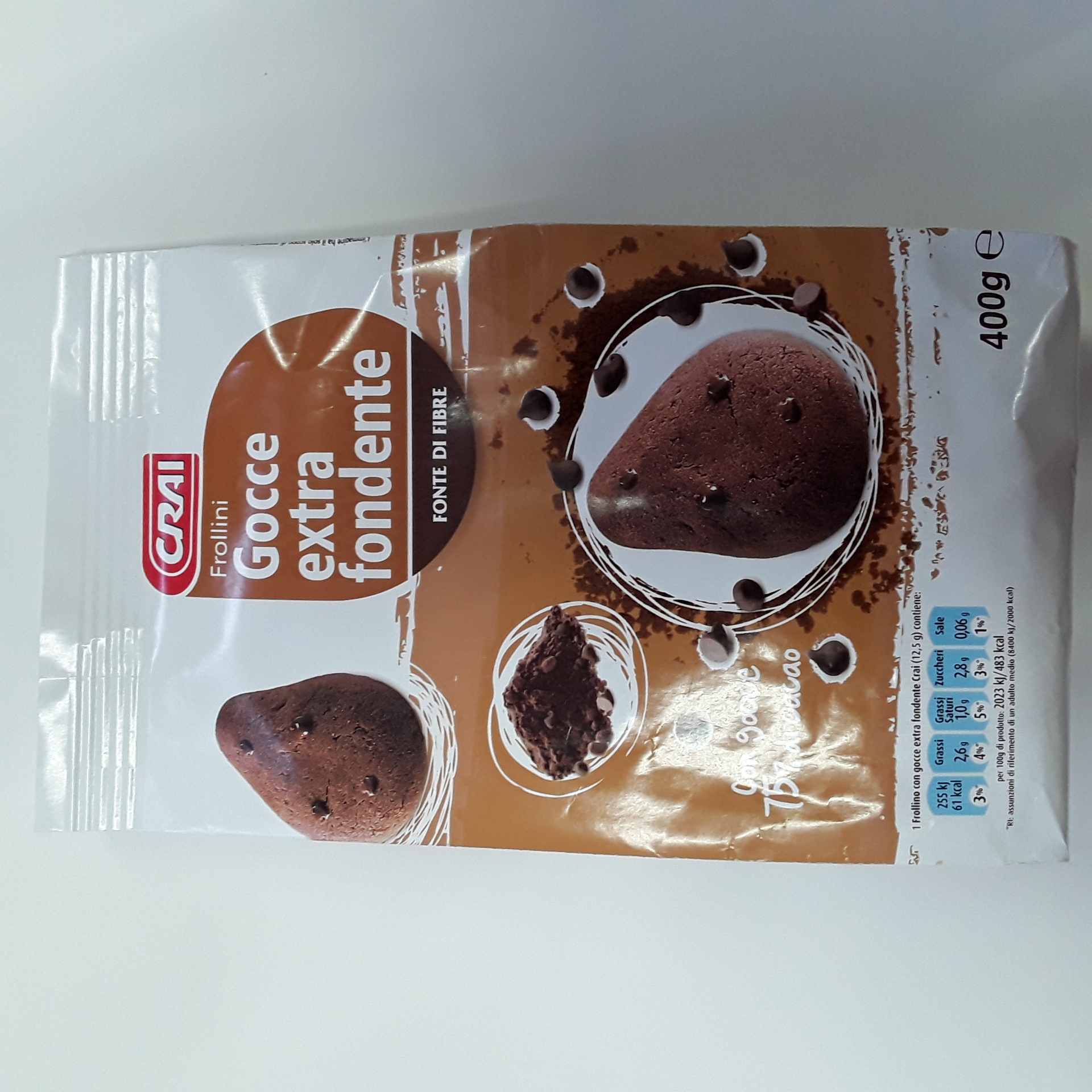 Biscotti Frollini Crai Gocce Extra Fondente g400