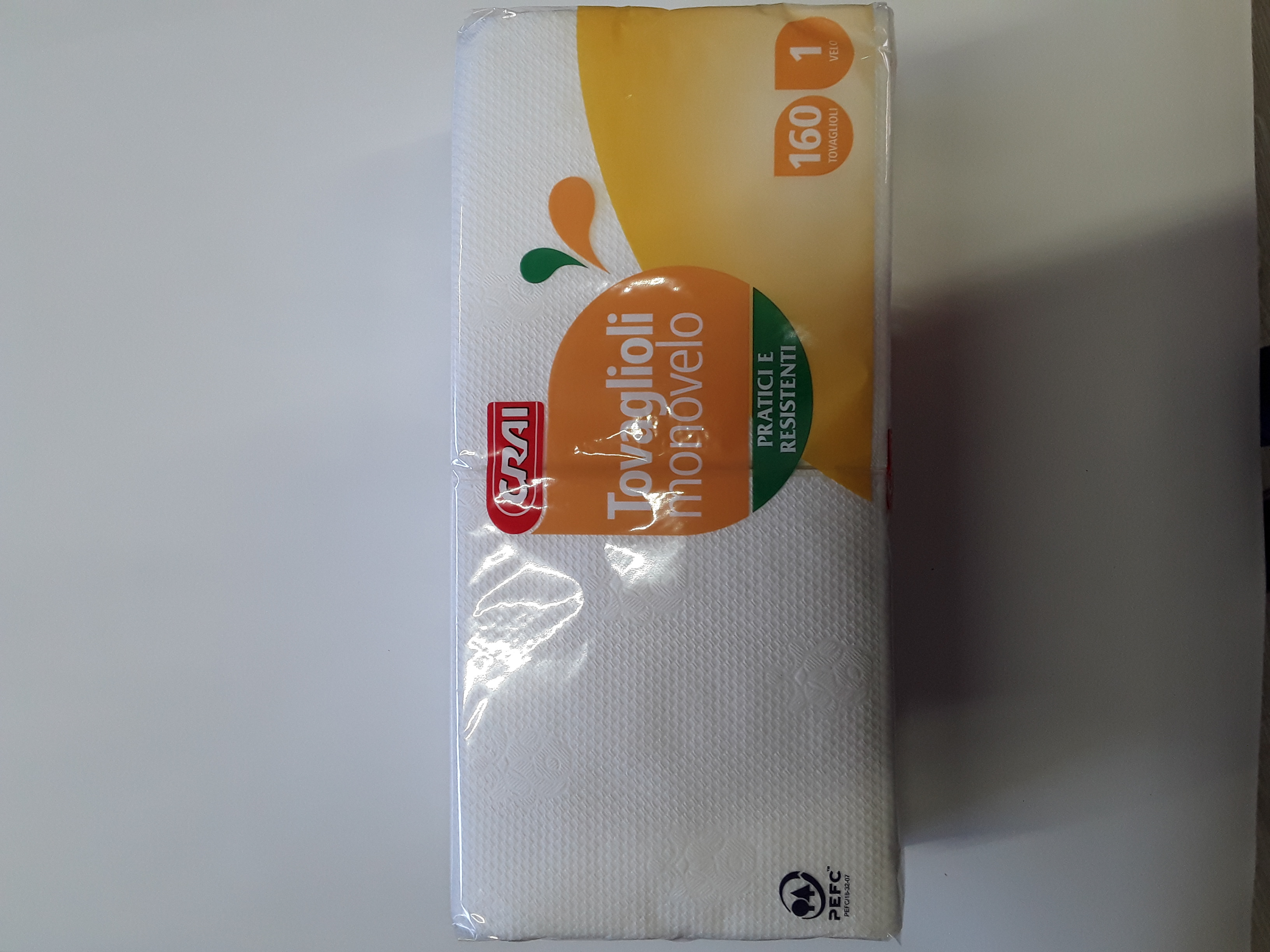 Tovaglioli Crai 1 Velo Bianchi 33x33 160pz