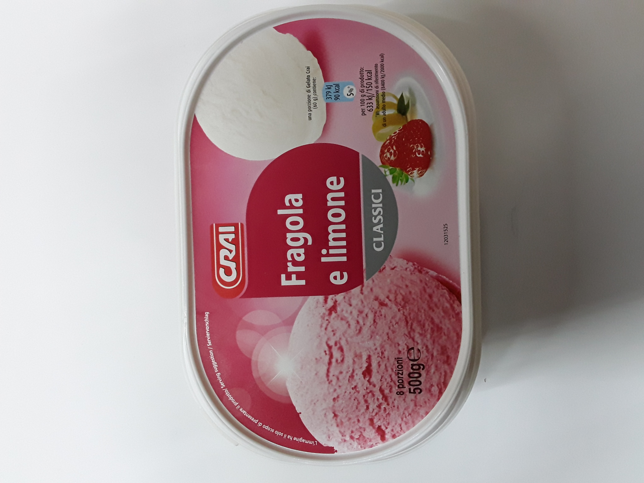 Gelato Crai Limone e Fragola g500