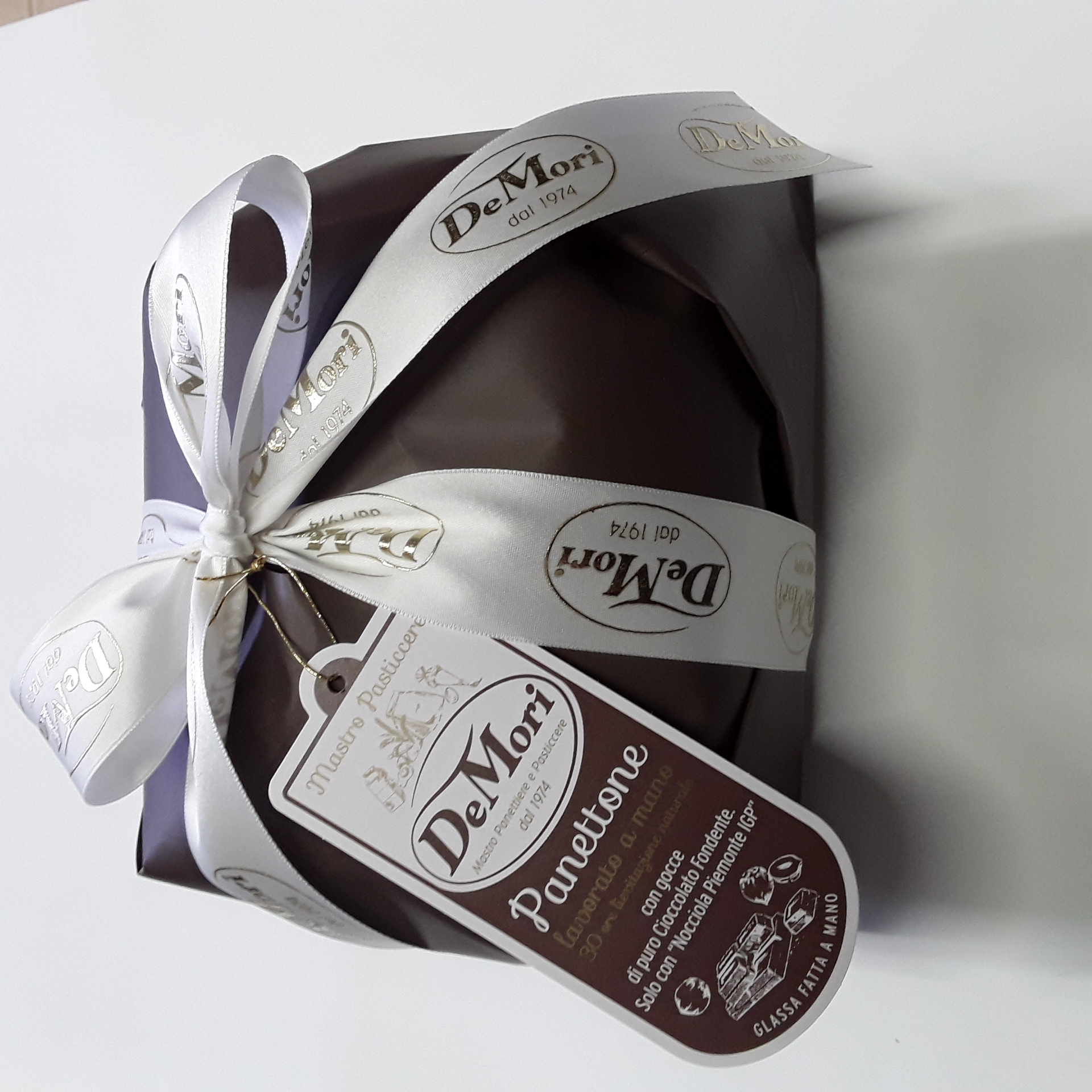 Panettone Artigianale De Mori Gocce di Cioccolato e Nocciole g800