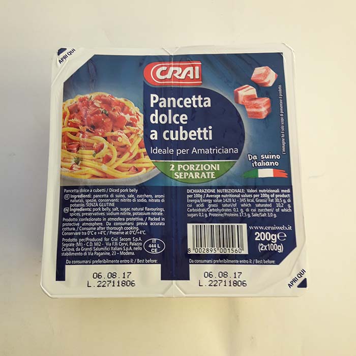 Pancetta Dolce a Cubetti Crai g100x2