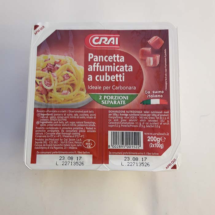 Pancetta Affumicata a Cubetti Crai g100x2