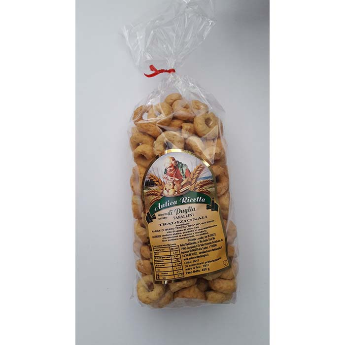 Tarallini Artigianali Pugliesi Tondi Classici g400
