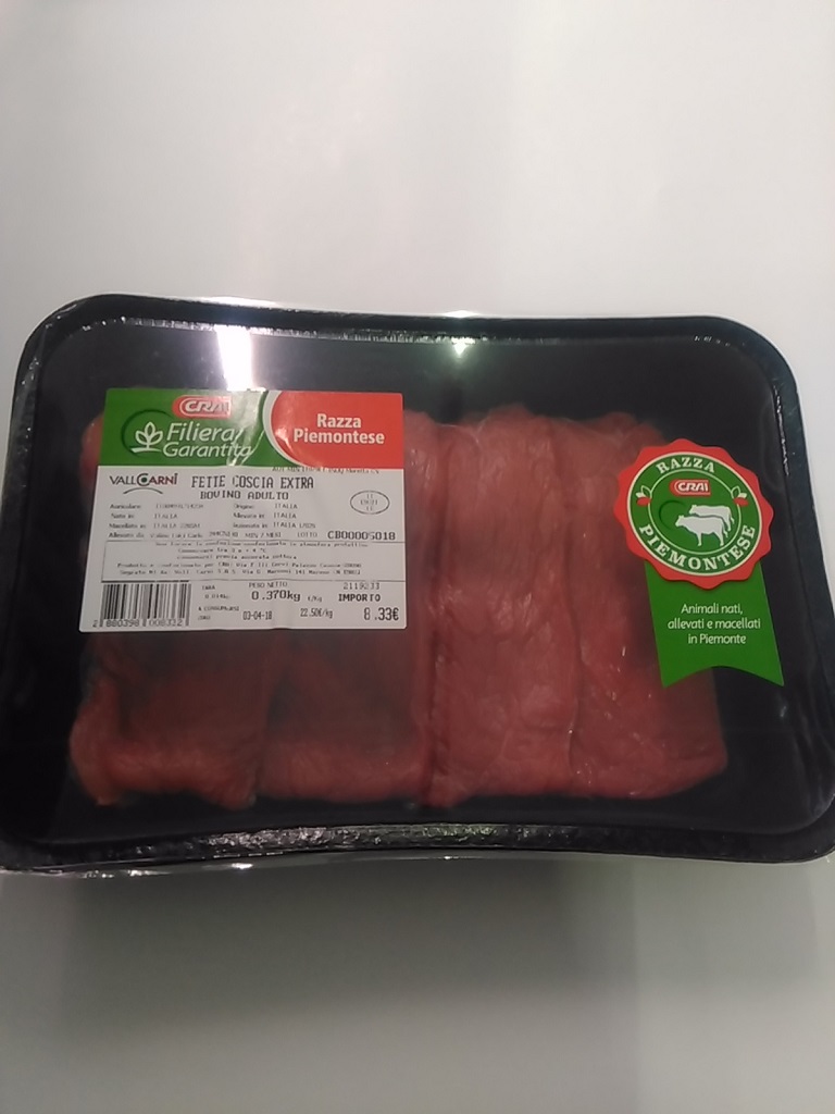 Fette di Coscia Extra di Bovino Vallcarni 300/400gr (23,40/Kg)